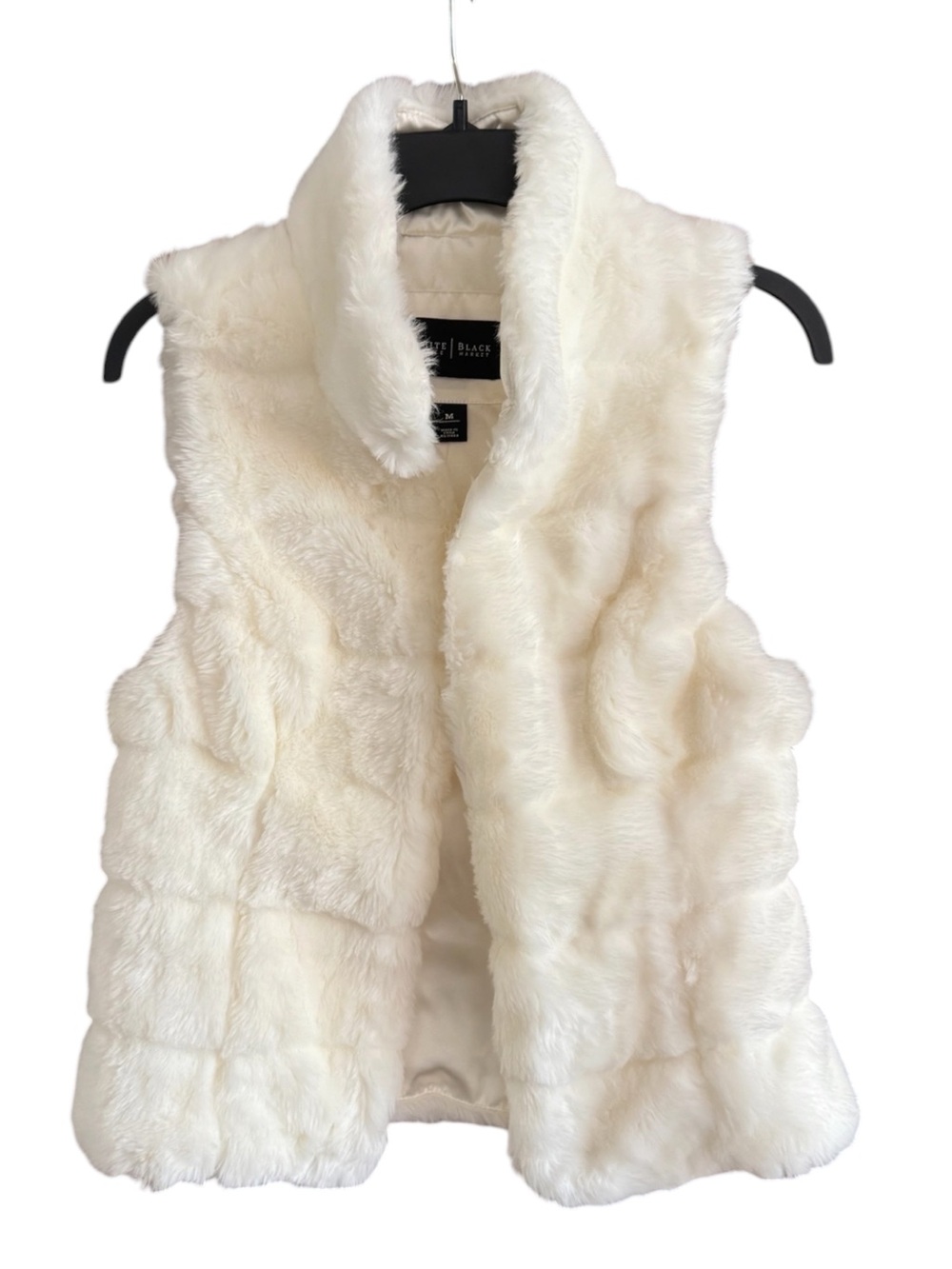White House Black Market Cream Faux Fur Vest Retails $168